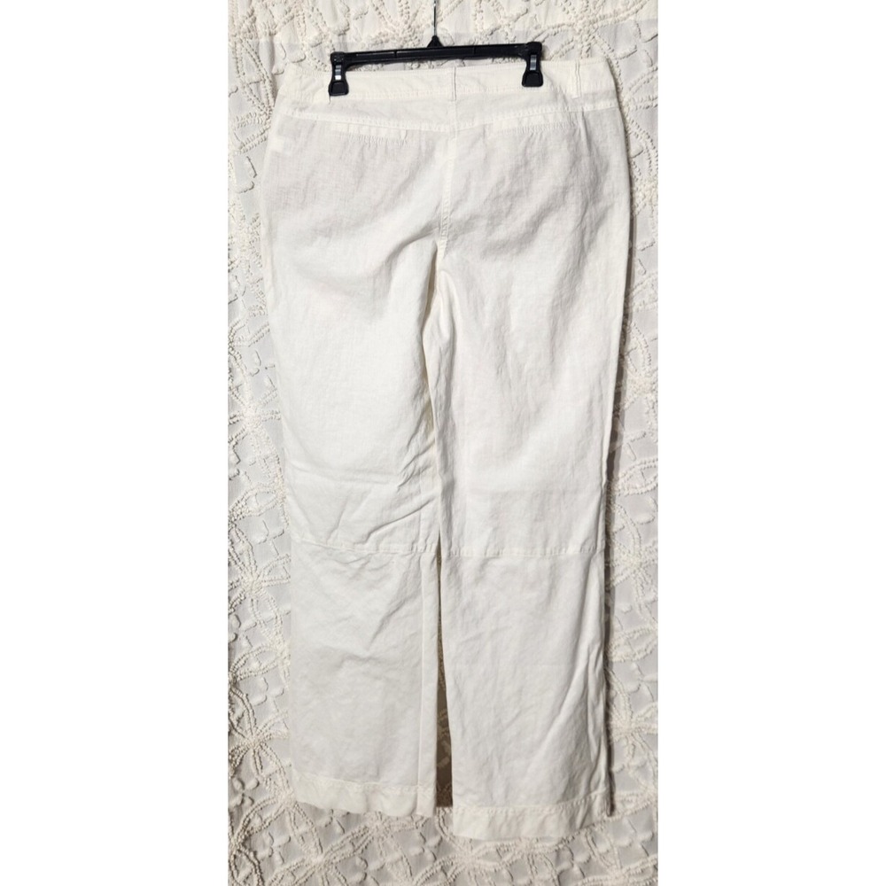 J Jill Womens Linen Pants Size 14 Tall White Beach Family Pictures Resortwear - Picture 2 of 13